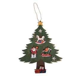[6H2484] Ciondolo di decorazione Albero di Natale Verde Rosso 32x2x39 cm