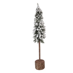 [50840] Künstlicher Weihnachtsbaum Grün Weiß Ø 10x60 cm