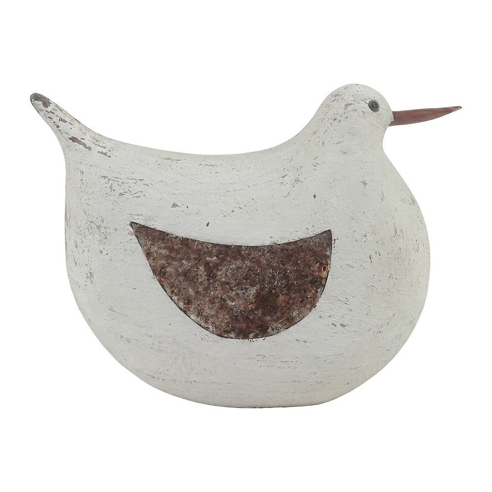 Deko Vogel Weiß Braun 21x9x15 cm