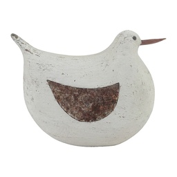 [6H2522] Décoration des oiseau Blanc Marron 21x9x15 cm