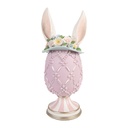 Decoration Egg Purple White Ø 13x30 cm