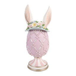 [6PR5953] Decorativa Uovo Viola Bianco Ø 13x30 cm