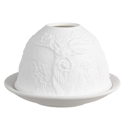 [6CE1834] Kerzenhalter Weiß Ø 12x8 cm