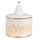 Barattolo con Coperchio Bianco Color oro Ø 15x19 cm