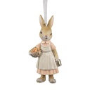 Decorative Hanger Rabbit Beige Pink 6x3x12 cm