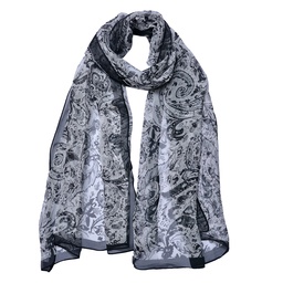 [JZSC0716G] Schal Damen Muster Grau 50x160 cm