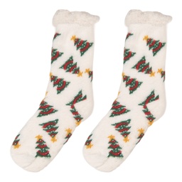 [JZSK0046] Chaussettes Blanc Vert one size