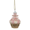 Hanger pastry Pink Ø 5x8 cm
