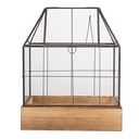 Deko mini Gewächshaus Transparent Braun 26x17x32 cm