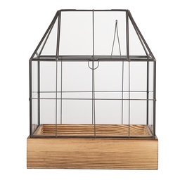 [6GL5363] Serra Decorativa Trasparente Marrone 26x17x32 cm