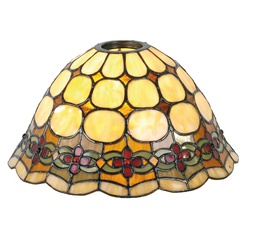 [5LL-8828] Paralume Tiffany Beige, Rosso Ø 25x15 cm / KH 6 cm