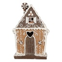 Decoration House with LED Brown White 14x9x21 cm