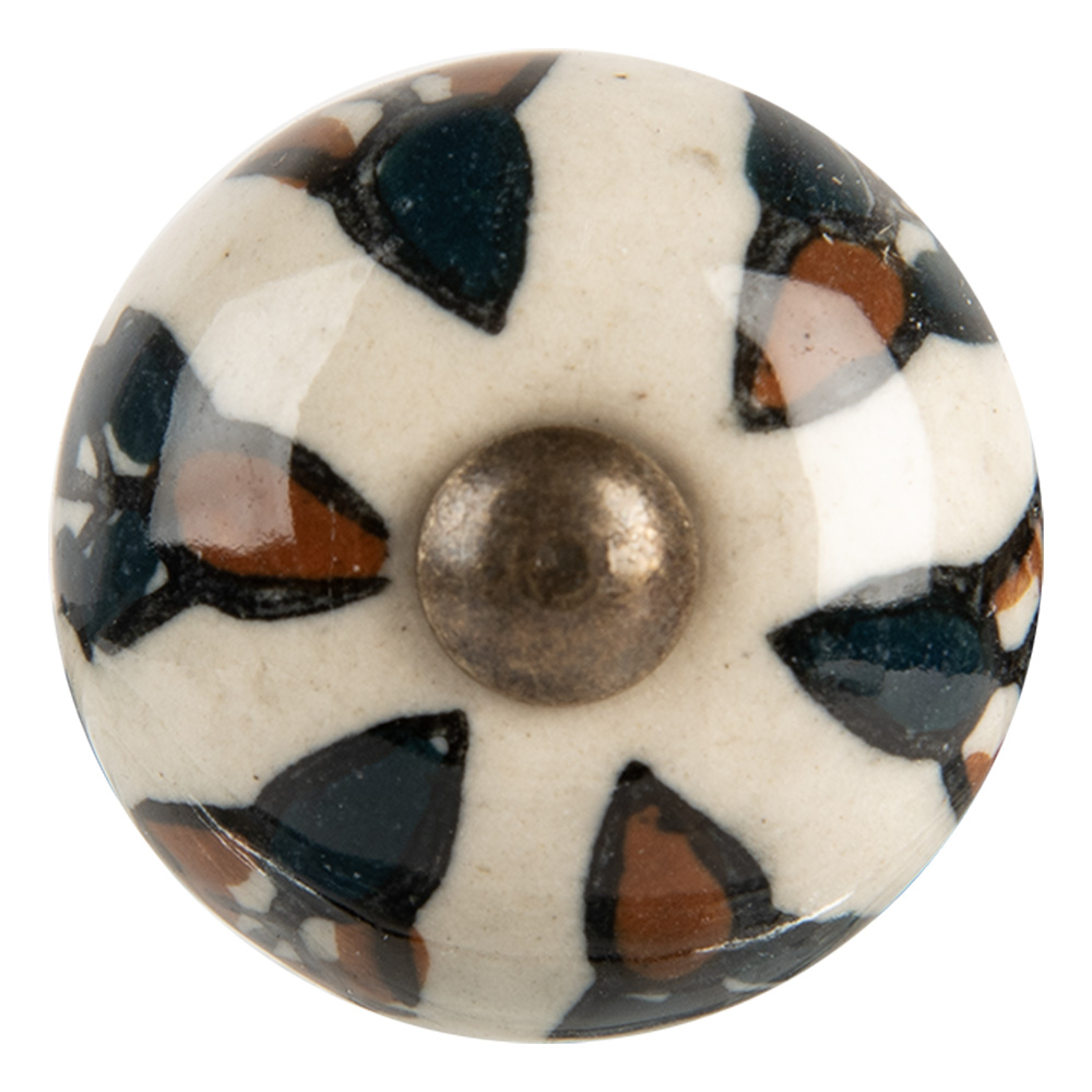 Doorknob Beige Black Ø 3x3 cm / S4 cm