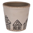 Flower Pot Inside Beige Black Ø 15x14 cm
