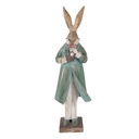 Deko Kaninchen Goldfarbig Blau 14x11x48 cm