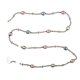 [66549] Decorazione ghirlanda di natale Color argento Rosa Ø 2x180 cm