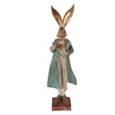 Décoration Lapin Couleur or Bleu 14x12x47 cm