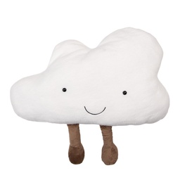 [KG035.062] Coussin rempli Blanc Marron 55x30x4 cm
