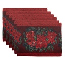 Tablemat sets (6) Red Green 33x45 cm