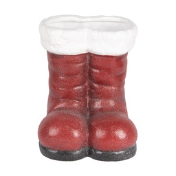 [6PR5525] Decorativa Stivali di Babbo Natale Rosso Bianco 22x22x23 cm