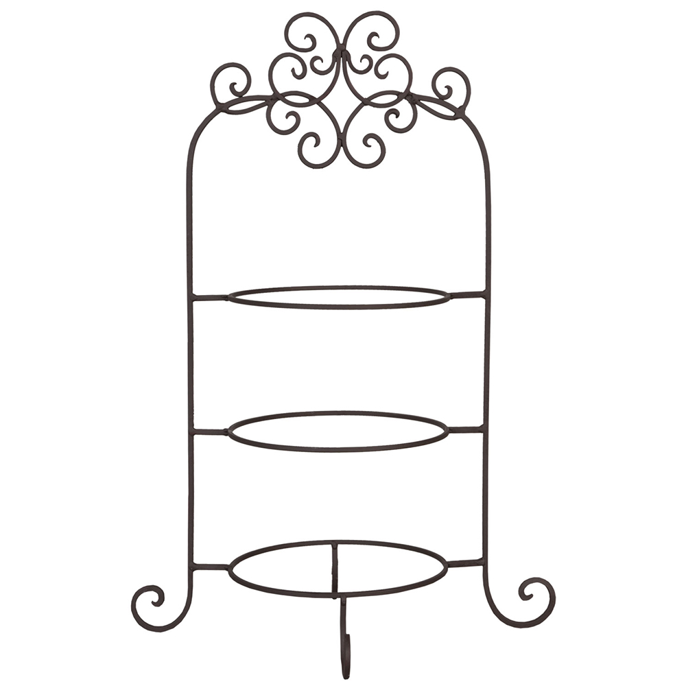 Etagere für 3 Teller Braun 36x28x54 cm