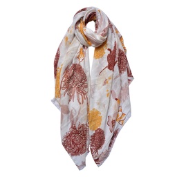 [JZSC0738] Foulard Donna Stampato Rosso Bianco 90x180 cm