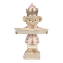 Dekoration Bär mit Schale Beige Rosa 14x13x24 cm
