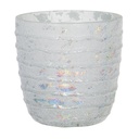 Portacandele in Vetro Bianco Ø 10x10 cm