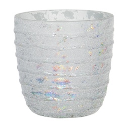 [6GL2953] Glass Tea Light Houder White Ø 10x10 cm