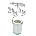 Carrousel de bougies chauffe-plat Couleur argent Ø 8x17 cm