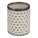 Porte-lampion en verre Blanc Ø 7x8 cm