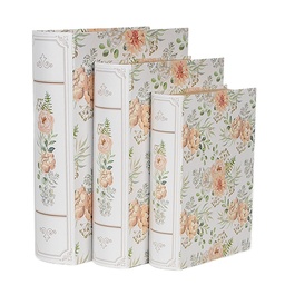 [66021] Scatola a libro (3) Bianco Verde 29x24x7/25x20x6/22x16x5 cm