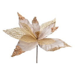[66133] Decorazione Natale Fiore Color oro Ø 44x37 cm