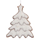 Décoration pendante arbre de Noël Blanc Marron 9x1x10 cm