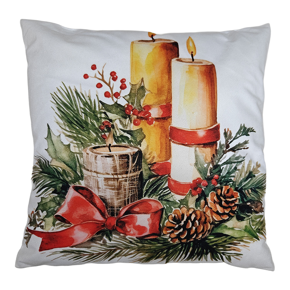 Cuscino imbottito Bianco Rosso 43x43x4 cm