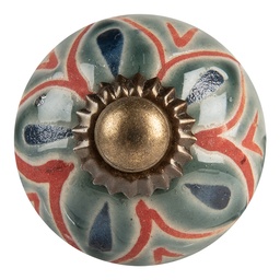 [66051] Doorknob Green Orange Ø 3x3 cm / S4 cm