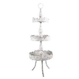 [5Y1343] 3-Tier Cake Stand Beige Brown Ø 36x104 cm