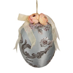 [65938] Decorative Hanger Egg Blue Ø 15x21 cm