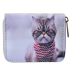 [JZWA0221] Wallet White Grey 11x9 cm