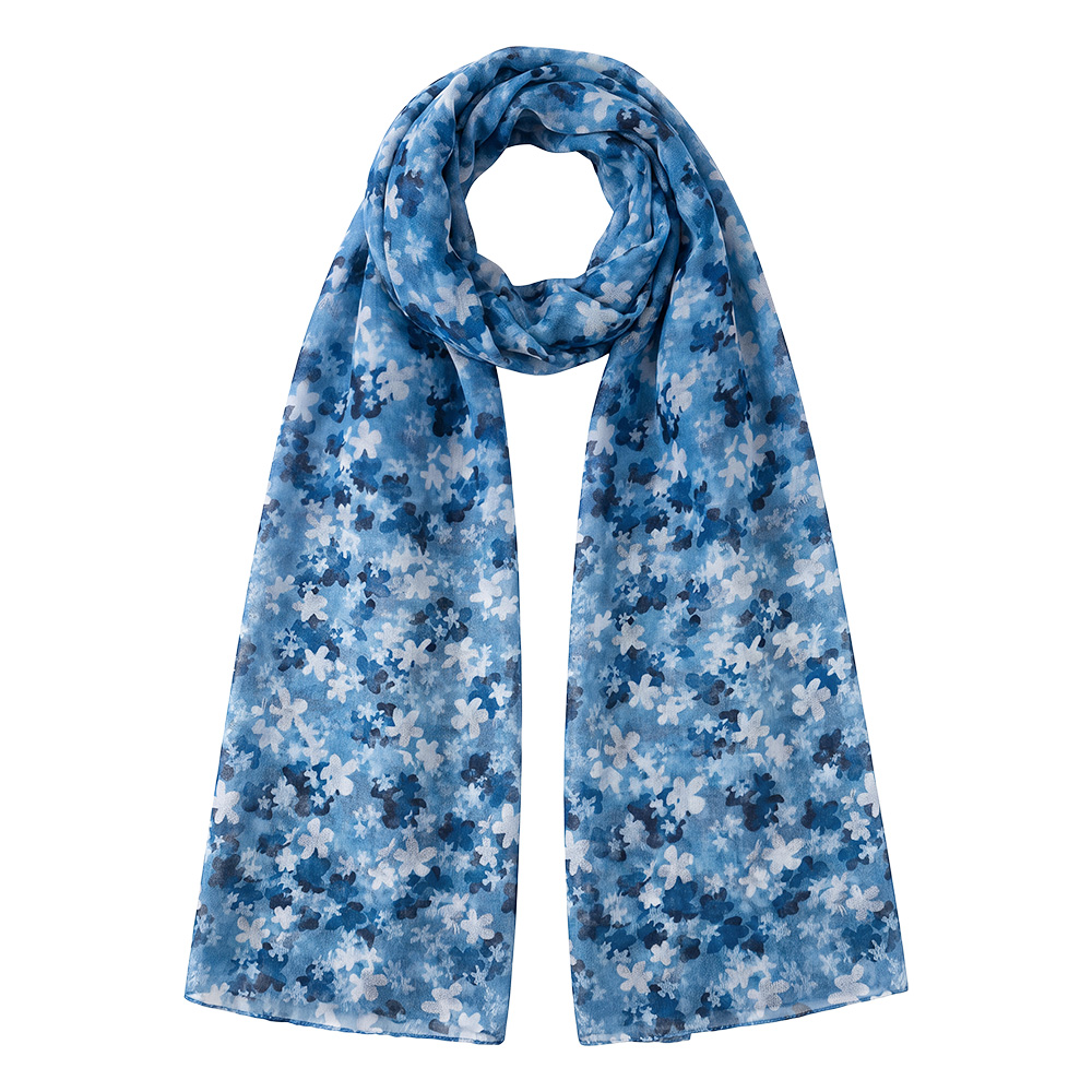 Scarf Women Print Blue 85x180 cm
