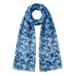 Clayre & Eef Foulard Ladies Print Bleu Polyester