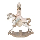 Pendentif décoratif cheval à bascule Blanc, Rose 22x9x29 cm