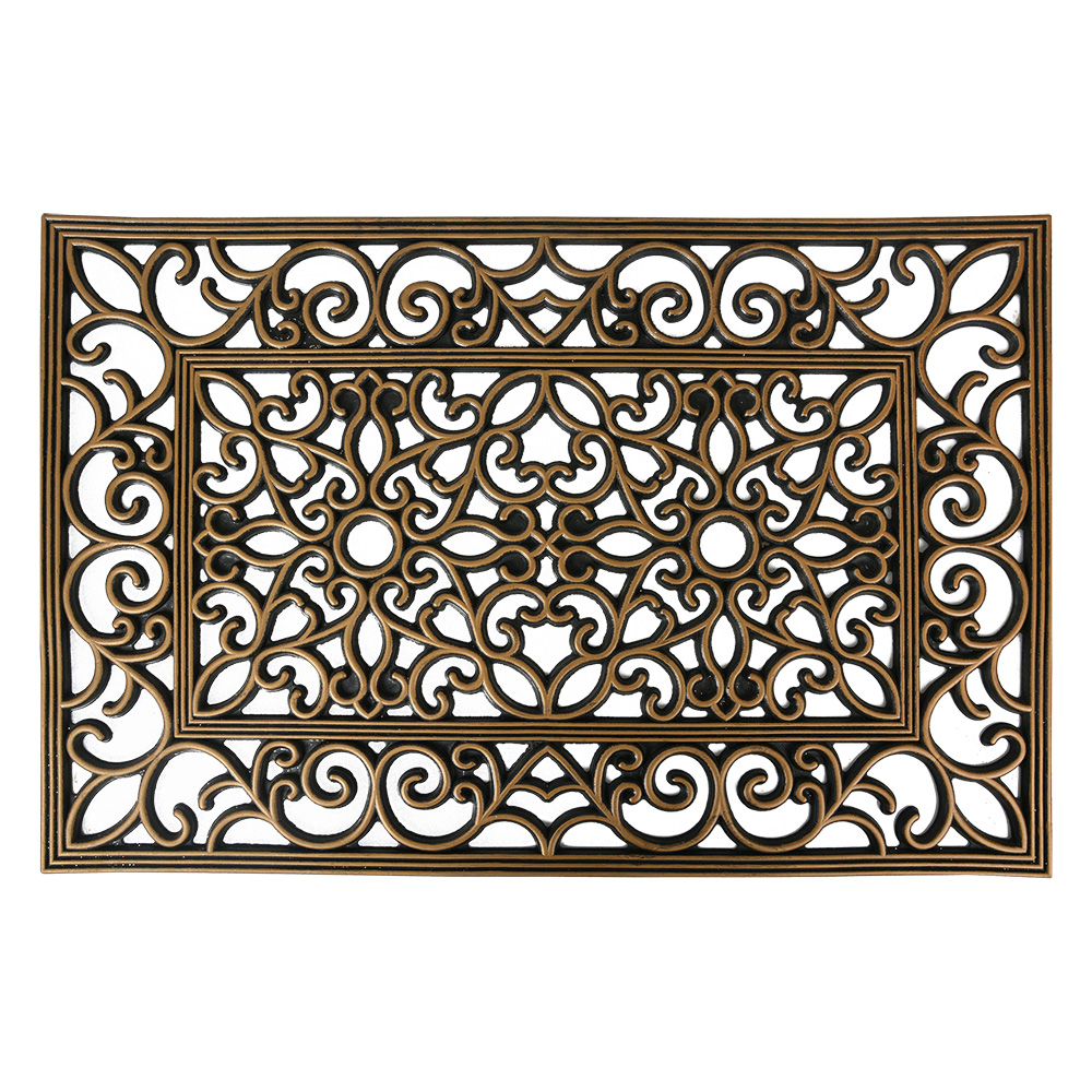 Doormat Inside Black Gold colored 60x40x1 cm