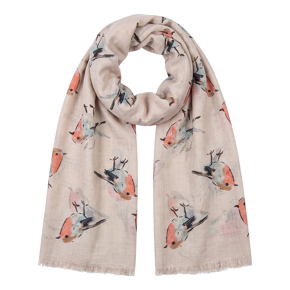 Clayre & Eef Sciarpa donna stampata Beige Poliestere