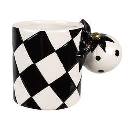 [6CEMU0161Z] Mug Black White 13x8x9 cm / 350 ml