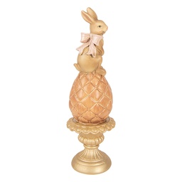 [6PR6064] Decorazione Coniglio su uovo Marrone Color oro Ø 8x27 cm