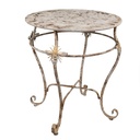 Bistro Table White Brown Ø 69x76 cm