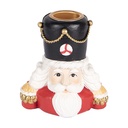 Bougeoir de Casse Noisette Rouge Blanc 8x6x9 cm