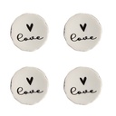 Poignée de porte set de 4 Beige, Noir Ø 4x3/6 cm