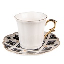 Cup and saucer White 8x6x6 / Ø 12x1 cm / 95 ml